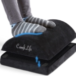 ComfiLife Foot Rest for Under Desk at Work - Adjustable Memory Foam Foot Rest for Office Chair & Gaming Chair - Ergonomic Design for Back & Hip Pain Relief (Black)